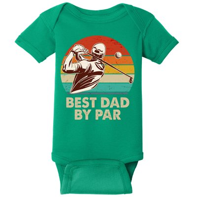 Vintage Retro Best Dad By Par Golfing Fan Baby Bodysuit