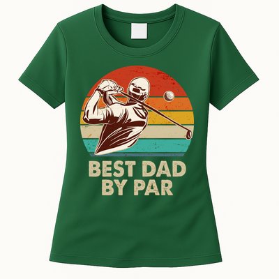 Vintage Retro Best Dad By Par Golfing Fan Womens T-Shirt
