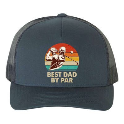 Vintage Retro Best Dad By Par Golfing Fan Yupoong Adult 5-Panel Trucker Hat