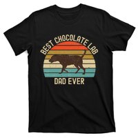 Vintage Retro Best Chocolate Lab Dad Ever Labrador Retriever T-Shirt