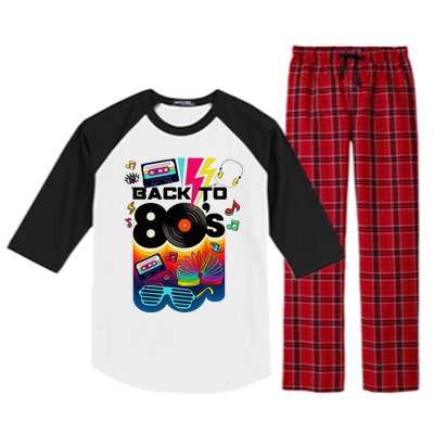 Vintage Retro Back To 80S I Love 80S Graphic Design Raglan Sleeve Pajama Set