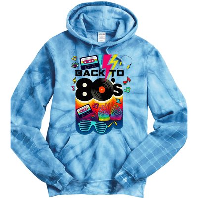 Vintage Retro Back To 80S I Love 80S Graphic Design Tie Dye Hoodie