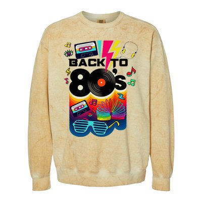 Vintage Retro Back To 80S I Love 80S Graphic Design Colorblast Crewneck Sweatshirt