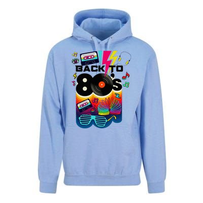 Vintage Retro Back To 80S I Love 80S Graphic Design Unisex Surf Hoodie