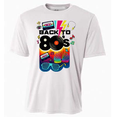 Vintage Retro Back To 80S I Love 80S Graphic Design Cooling Performance Crew T-Shirt