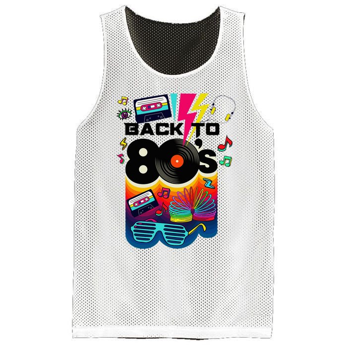 Vintage Retro Back To 80S I Love 80S Graphic Design Mesh Reversible Basketball Jersey Tank