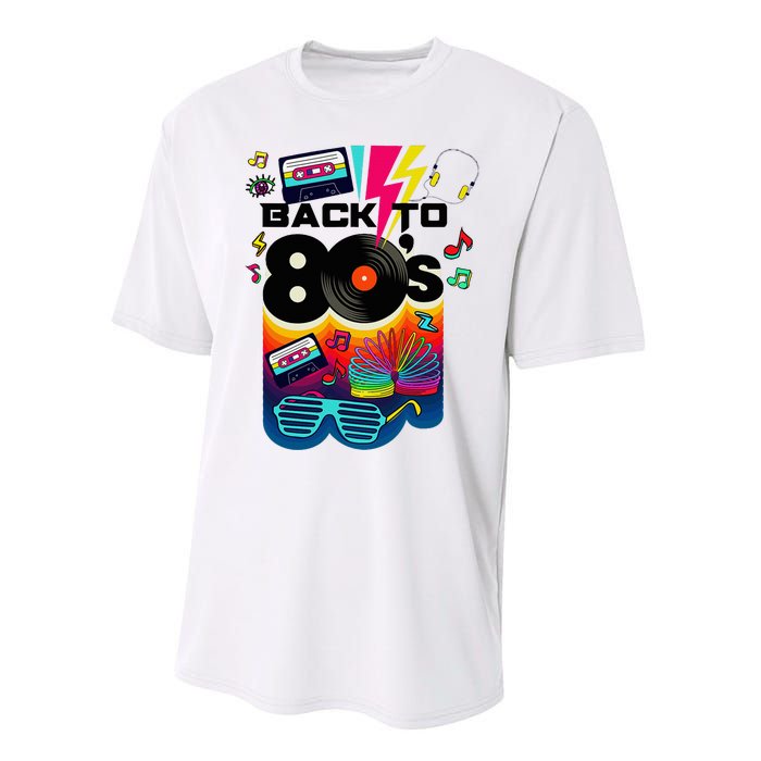 Vintage Retro Back To 80S I Love 80S Graphic Design Performance Sprint T-Shirt