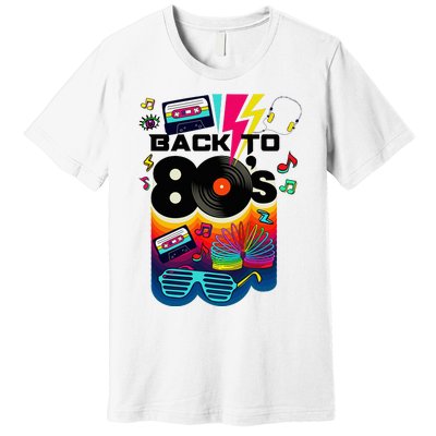 Vintage Retro Back To 80S I Love 80S Graphic Design Premium T-Shirt