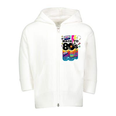 Vintage Retro Back To 80's Tees I Love 80's Graphic Design Toddler Zip Fleece Hoodie