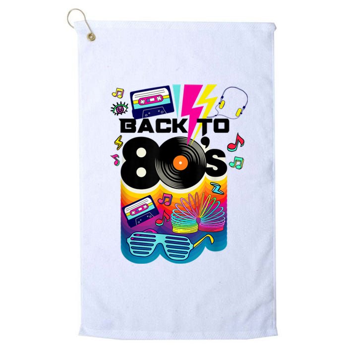 Vintage Retro Back To 80's Tees I Love 80's Graphic Design Platinum Collection Golf Towel