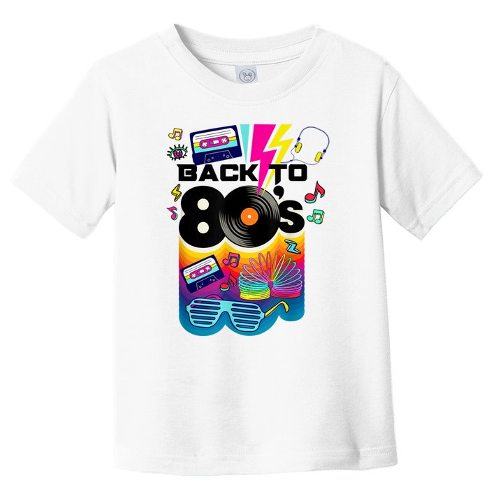 Vintage Retro Back To 80's Tees I Love 80's Graphic Design Toddler T-Shirt