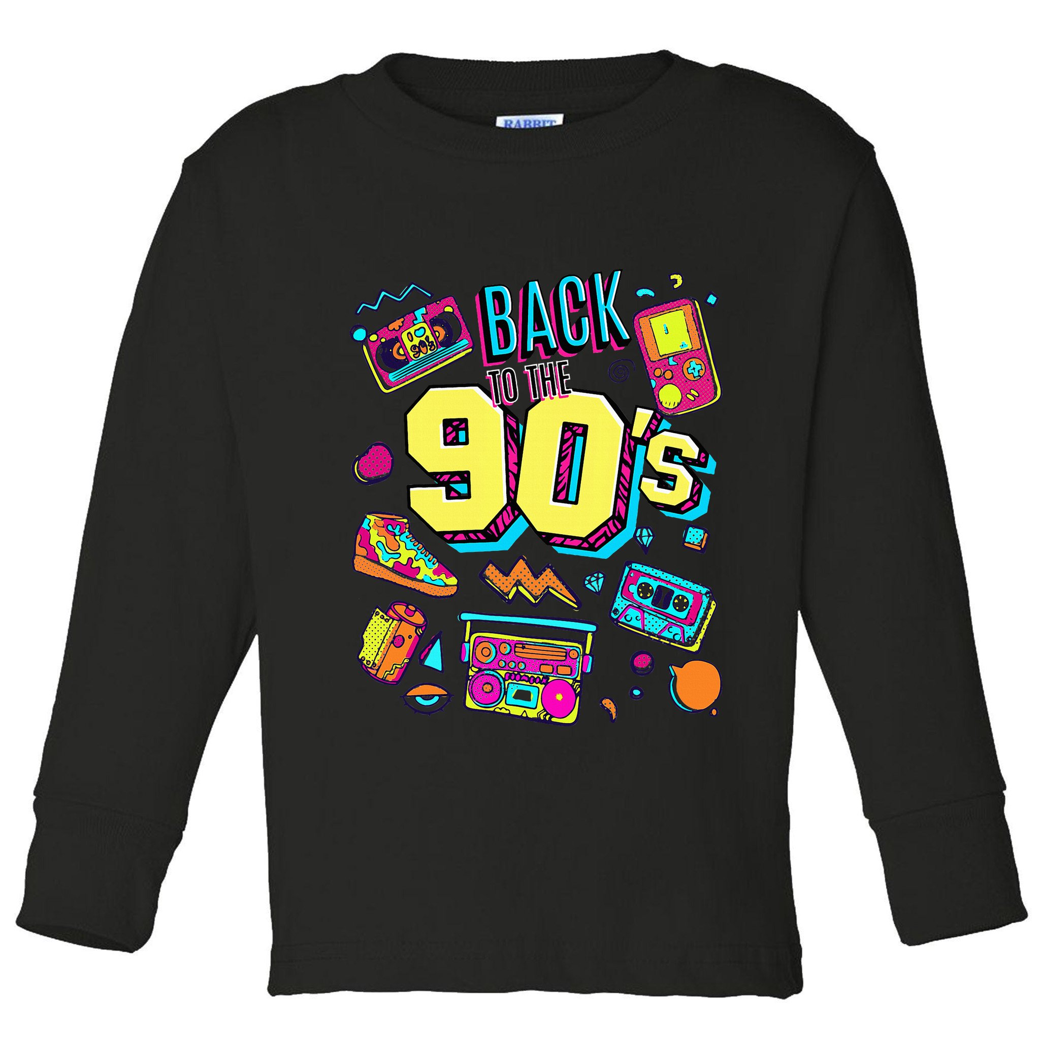 Vintage Retro Back To 90S Toddler Long Sleeve Shirt