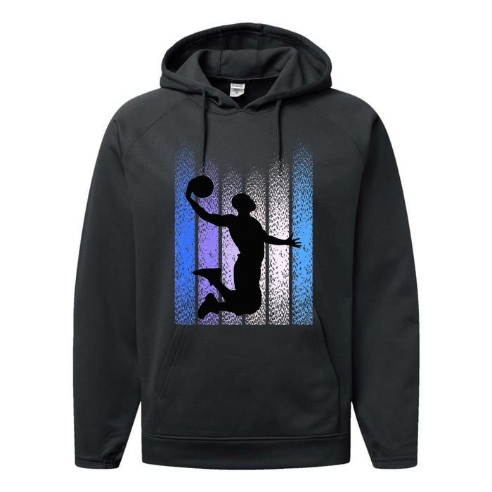 Vintage Retro Basketball Performance Fleece Hoodie