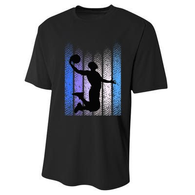 Vintage Retro Basketball Performance Sprint T-Shirt