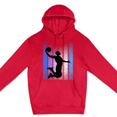 Vintage Retro Basketball Premium Pullover Hoodie