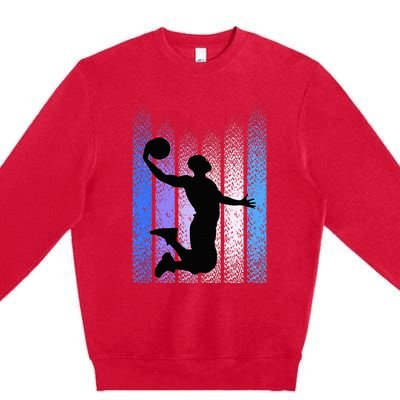 Vintage Retro Basketball Premium Crewneck Sweatshirt