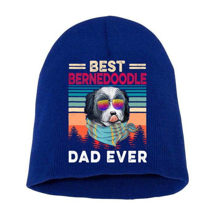 Vintage Retro Best Bernedoodle Dad Ever Cool Dog Father Day Cute Gift Short Acrylic Beanie