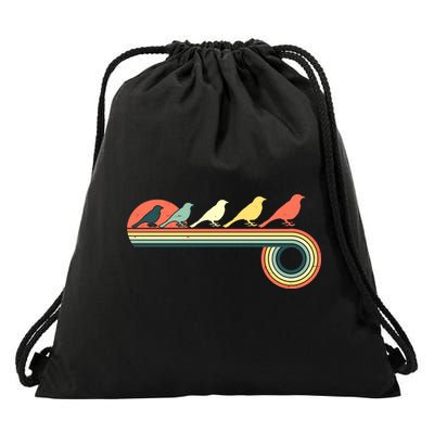 Vintage Retro Bird Drawstring Bag