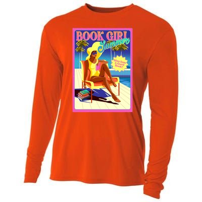 Vintage Retro Book Girl Summer Poster Cooling Performance Long Sleeve Crew