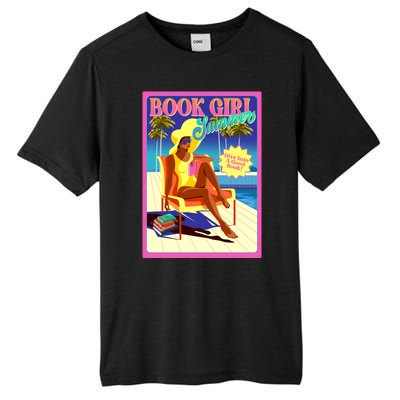 Vintage Retro Book Girl Summer Poster Tall Fusion ChromaSoft Performance T-Shirt