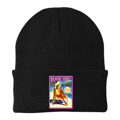 Vintage Retro Book Girl Summer Poster Beanie