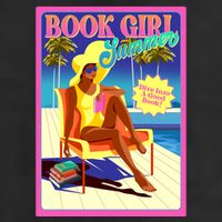 Vintage Retro Book Girl Summer Poster Beanie