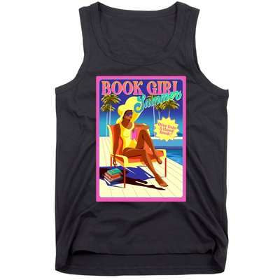Vintage Retro Book Girl Summer Poster Tank Top