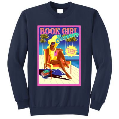 Vintage Retro Book Girl Summer Poster Sweatshirt