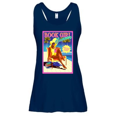 Vintage Retro Book Girl Summer Poster Ladies Essential Flowy Tank