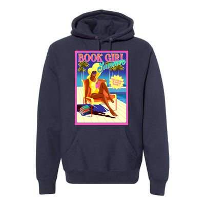 Vintage Retro Book Girl Summer Poster Premium Hoodie