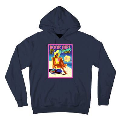 Vintage Retro Book Girl Summer Poster Tall Hoodie