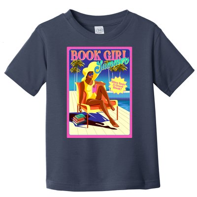 Vintage Retro Book Girl Summer Poster Toddler T-Shirt