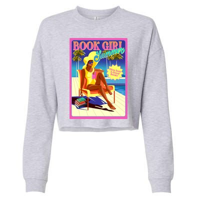 Vintage Retro Book Girl Summer Poster Cropped Pullover Crew