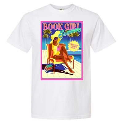 Vintage Retro Book Girl Summer Poster Garment-Dyed Heavyweight T-Shirt