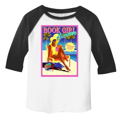 Vintage Retro Book Girl Summer Poster Toddler Fine Jersey T-Shirt