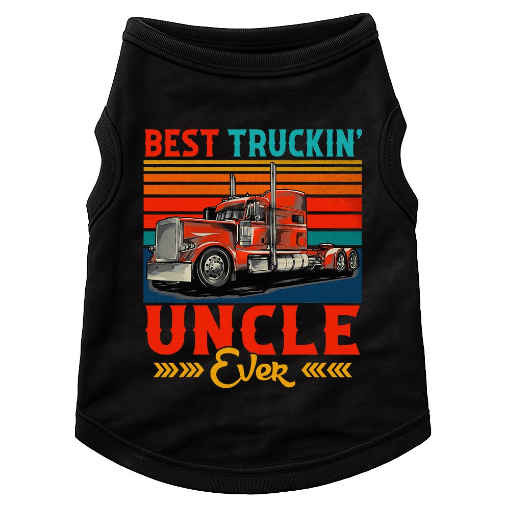 Vintage Retro Best Truckin Uncle Ever Doggie Tank
