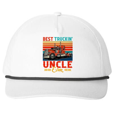 Vintage Retro Best Truckin Uncle Ever Snapback Five-Panel Rope Hat