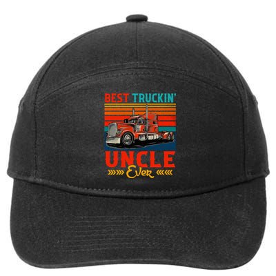 Vintage Retro Best Truckin Uncle Ever 7-Panel Snapback Hat