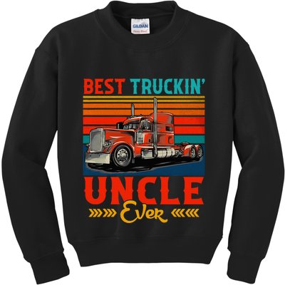 Vintage Retro Best Truckin Uncle Ever Kids Sweatshirt