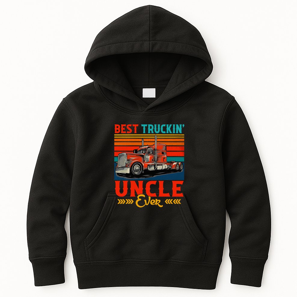 Vintage Retro Best Truckin Uncle Ever Kids Hoodie