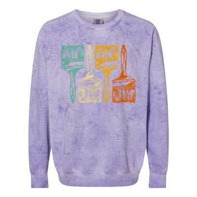 Vintage Retro Brush Painter Colorblast Crewneck Sweatshirt