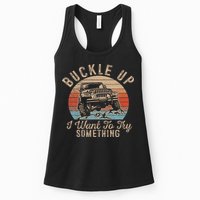 Vintage Retro Buckle Up I Want To Try Something Offroad Car Womens Tank Top