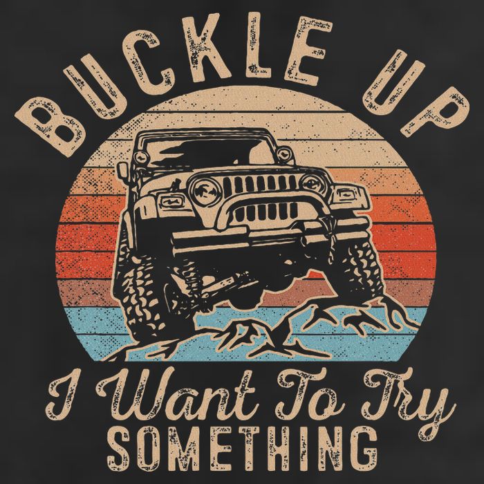Vintage Retro Buckle Up I Want To Try Something Offroad Car Golf Towel