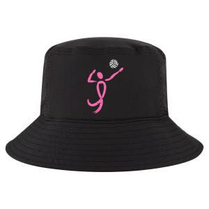 Volleyball Ribbon Breast Cancer Awareness Sport Gift Cool Comfort Performance Bucket Hat