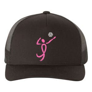 Volleyball Ribbon Breast Cancer Awareness Sport Gift Yupoong Adult 5-Panel Trucker Hat