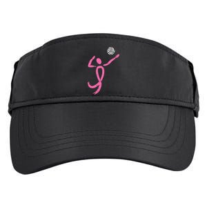 Volleyball Ribbon Breast Cancer Awareness Sport Gift Adult Drive Performance Visor