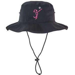 Volleyball Ribbon Breast Cancer Awareness Sport Gift Legacy Cool Fit Booney Bucket Hat