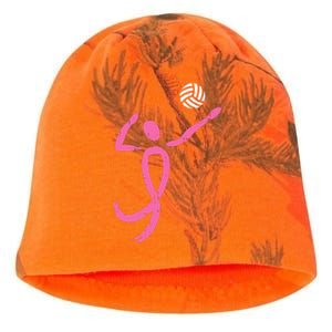 Volleyball Ribbon Breast Cancer Awareness Sport Gift Kati - Camo Knit Beanie