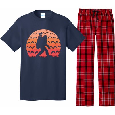 Vintage Retro Bigfoot Golf Golfer Sasquatch Pajama Set