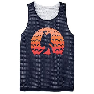 Vintage Retro Bigfoot Golf Golfer Sasquatch Mesh Reversible Basketball Jersey Tank